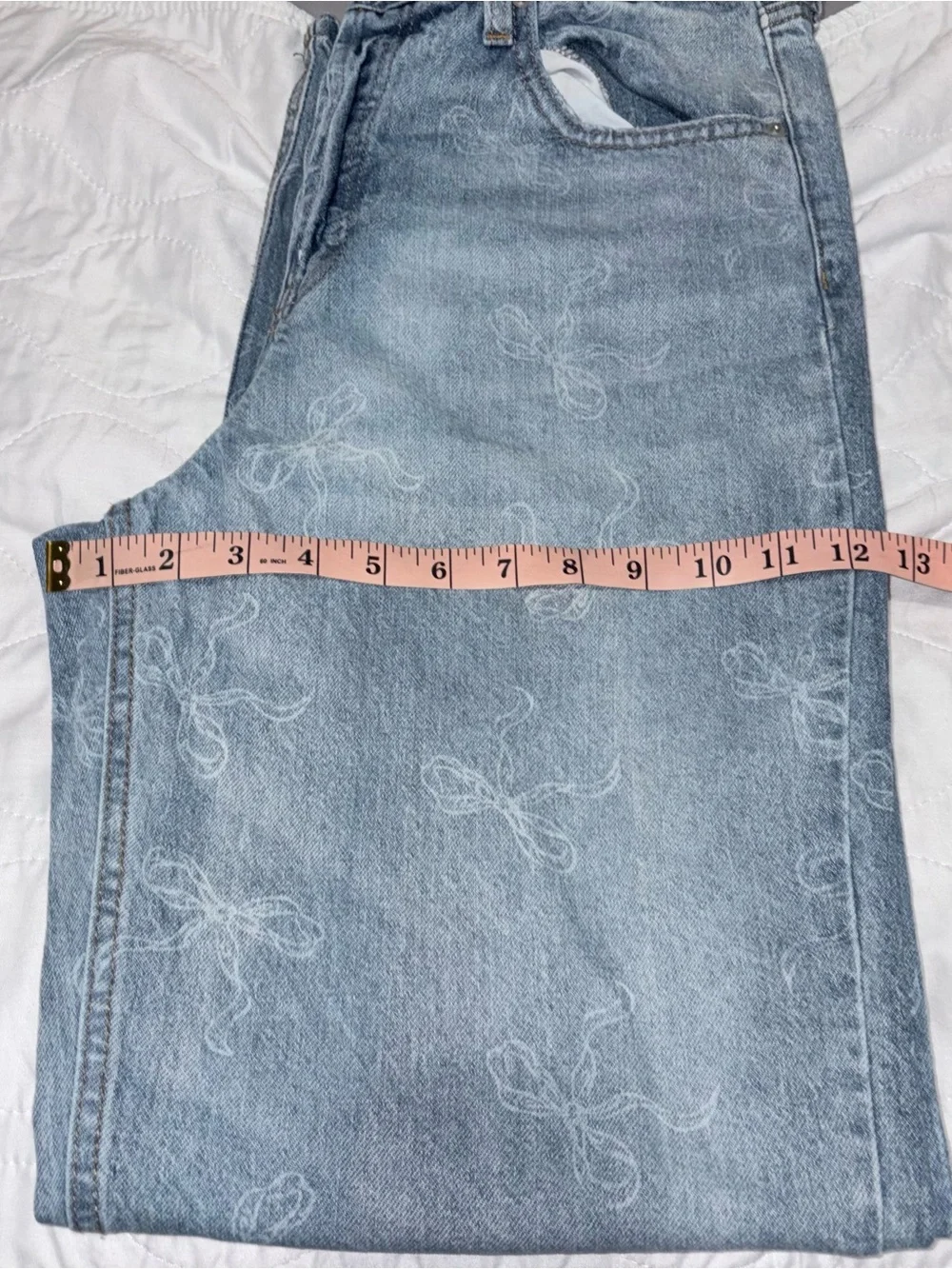 Light Blue High Rise Women’s  Denim Jeans with Ribbon design